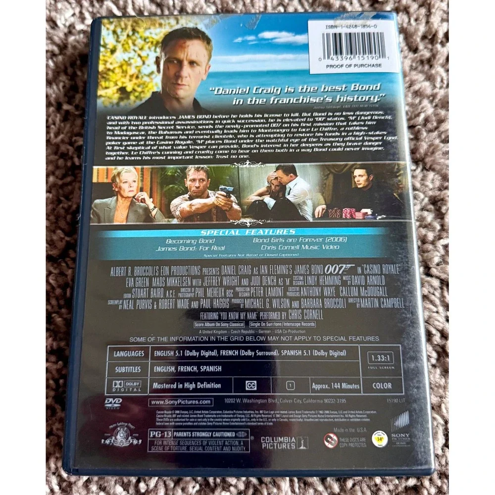 Sony Casino Royale 007 DVD Excellent Full Screen 2-Disc Special Edition 2006